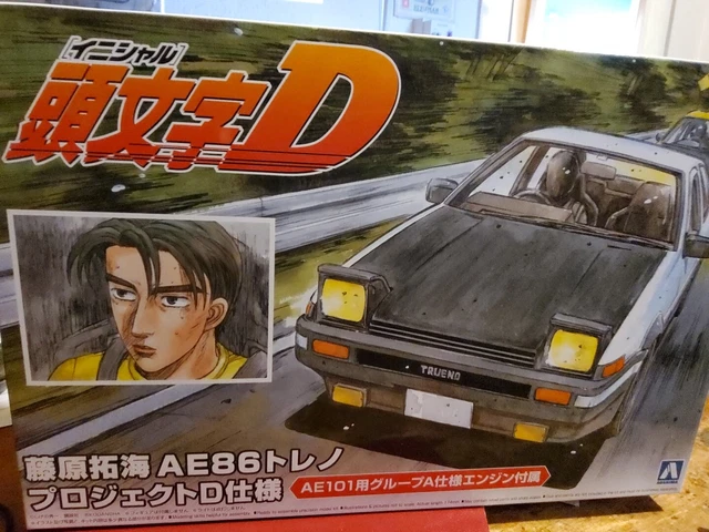 Maquette Aoshima Initial D – Takumi Fujiwara AE86 Trueno, échelle 1/24, Phares Rétractables, Kanagawa Spec