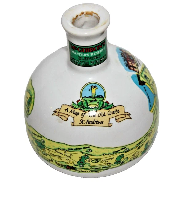 St. Andrews Old Course Mini 50 ml McGibbons Scotch Decanter. Empty