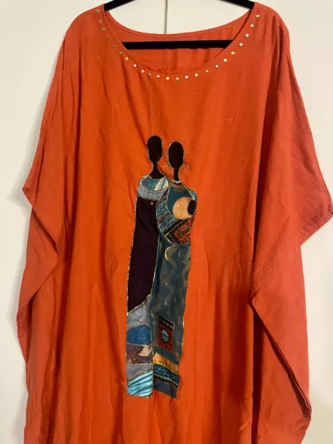Vintage African Hand Embroidered Unique Traditional Loose Gown Robe