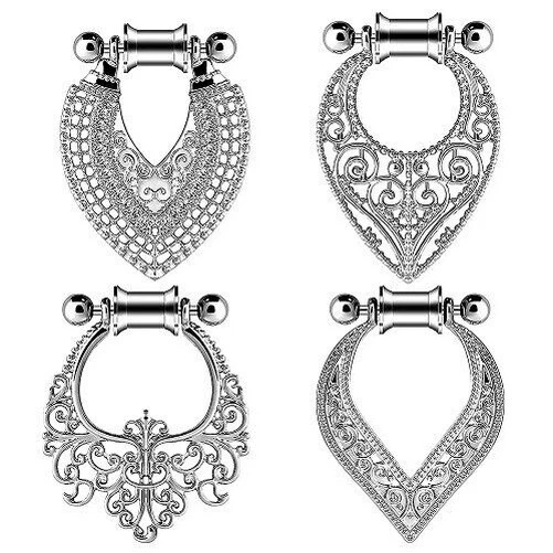 Tunnel Oreille 6-16mm Acier Inox Triskèle Filetage Intérieur - Lot Z288 - Neuf Avec étiquettes