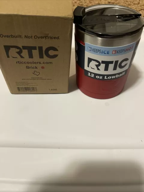 Rtic Lowball 12oz Coral Cup Drinkware Stainless Steel New w/ Box!