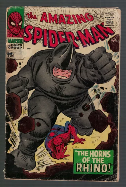 Marvel Comics  Amazing Spiderman 41 3.0 G/VG 1st appearance Rhino 1966