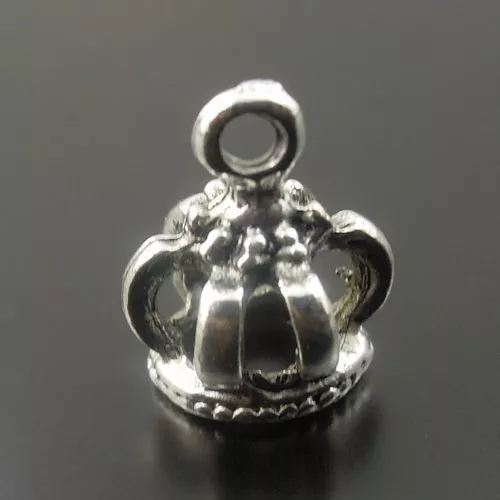 40PCS Antique Silver Tone Alloy Crown Charms Pendant Finding 11*10*8mm