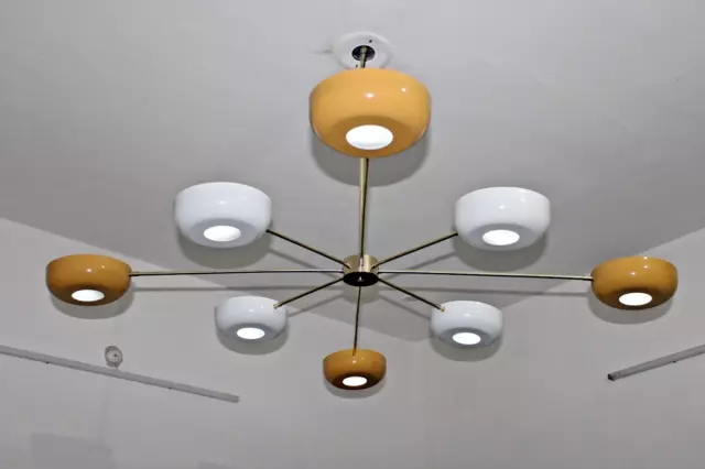 Modern 8 Arms Chandeliers Stilnovo Style Italian Ceiling Fixtures Lamps Lights