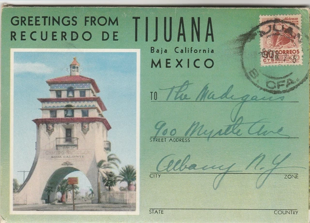Souvenir View Folder~Tijuana,Mexico~Fold Out Postcard