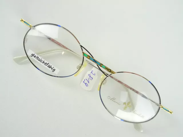 Damenbrille Metallgestell Markenbrille oval silber bunt gleitsichtfähig Gr. L 2