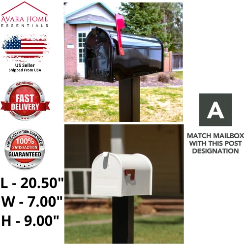 GIBRALTAR POST MOUNT Mailbox Galvanized Steel Medium Rural Mail