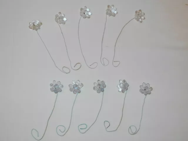 10 Wired Acrylic Crystal Daisy Stems Clear & Blue : Crafting Table Dec Gift Wrap