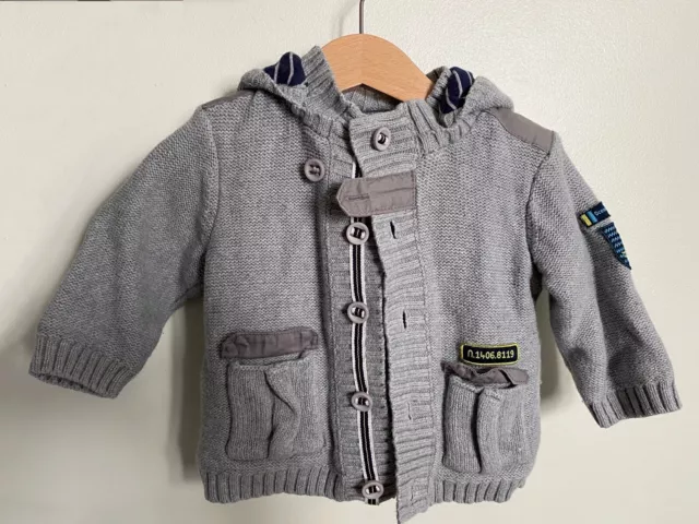 Gilet/veste en laine gris bébé garçon taille 67 (6mois)