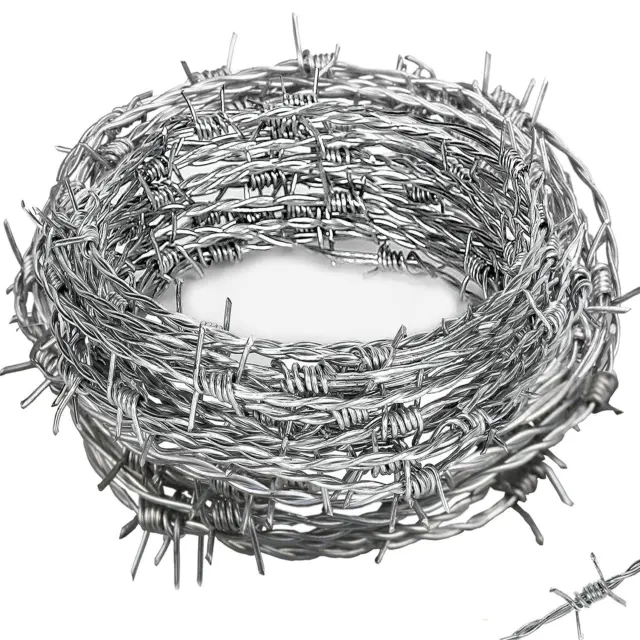 4 Point Barbed Wire, 18 Gauge Real Barb Wire Roll 40 Feet Barbwire 40