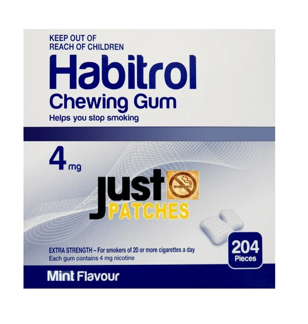 Habitrol Nicotine Gum 4 mg MINT Flavor (1224  Pieces = 6 Bulk Box) NEW 09/2024