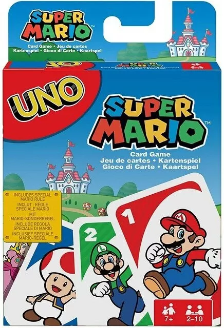 UNO Super Mario Bros Jeux de Cartes avec Mario, Luigi, Toad, etc Neuf