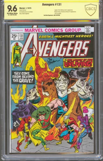 Avengers #131 CBCS 9.6 Verified Signed Joe Staton 1975 Marvel Comics