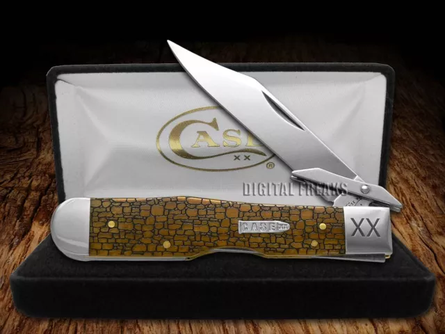 Case xx Cheetah Knife Stone Wall Antique Bone 1/500 Stainless Pocket Knives