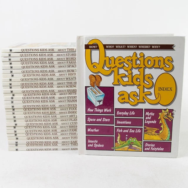 COMPLETE Questions Kids Ask Grolier 28 Volumes Vintage Hardcovers