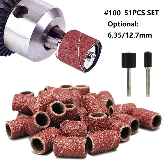 1 Set KIT RETTIFICA TAMBURO 100 GRANA UTENSILE ROTANTE 6,35/12,7 mm TAMBURO