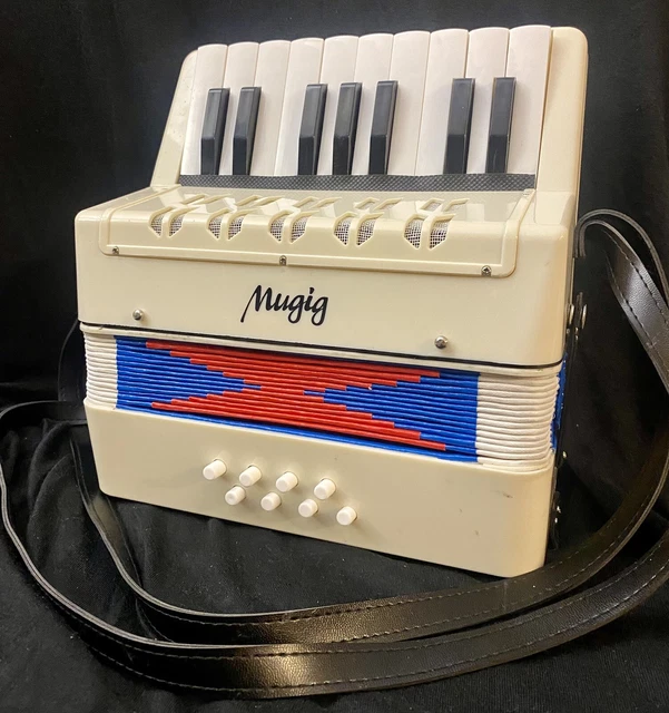 MUGIG MINIATURE 7 Key Button Accordion Musical Instrument Kids