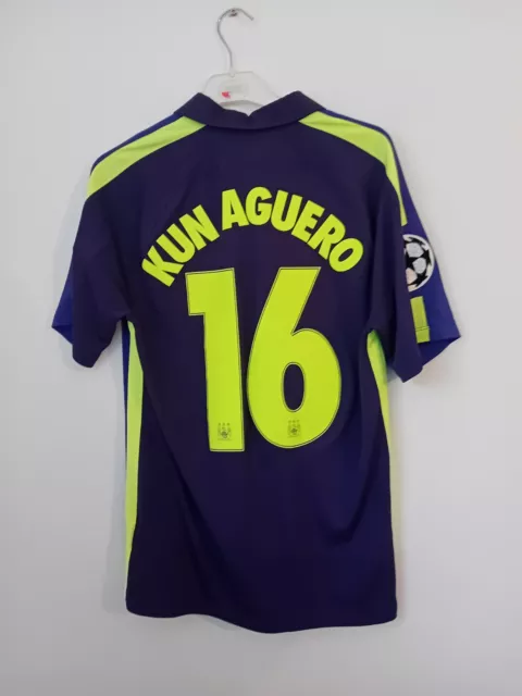 Manchester City Shirt Mens Small Purple Nike Third 2014 2015 - Kun Aguero 16