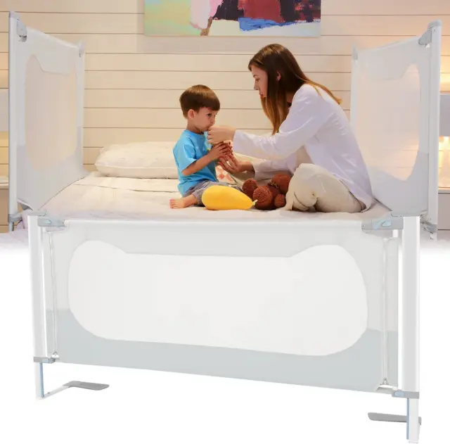 Letfonmo Bed Rail for Toddlers, 74.8" Baby Guard with 74.8inch, Grey