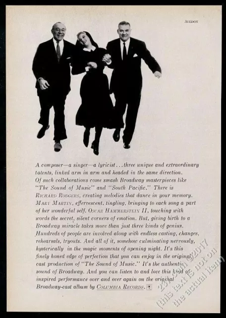 1960 Rodgers and Hammerstein Richard Avedon photo The Sound of Music print ad