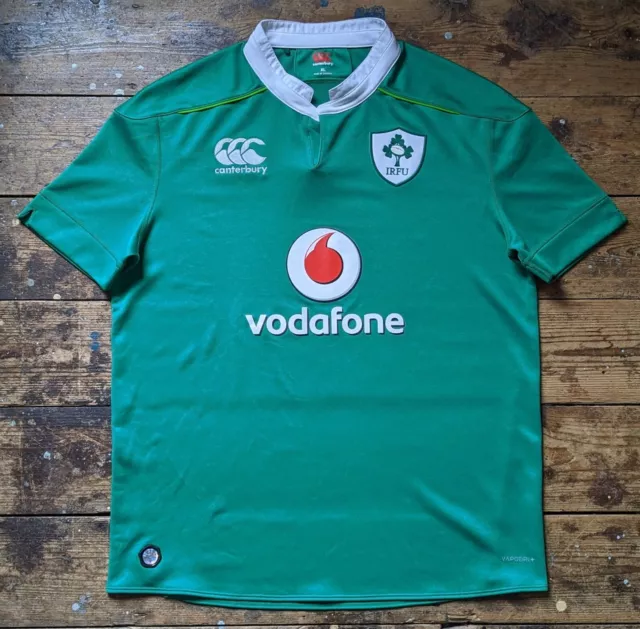 Canterbury Ireland IRFU rugby home short sleeve Pro jersey shirt top XL 2016/17