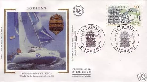 2765  FDC ENVELOPPE 1er JOUR SOIE LORIENT