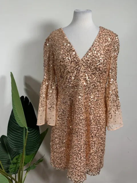 French Connection Cellienne Womens Sequin Mini Dress, Size 4, $228