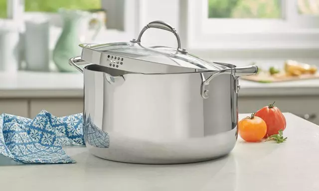 Cuisinart Classic 5.75qt Stainless Steel Pasta Pot with Straining Cover -  83665S-22