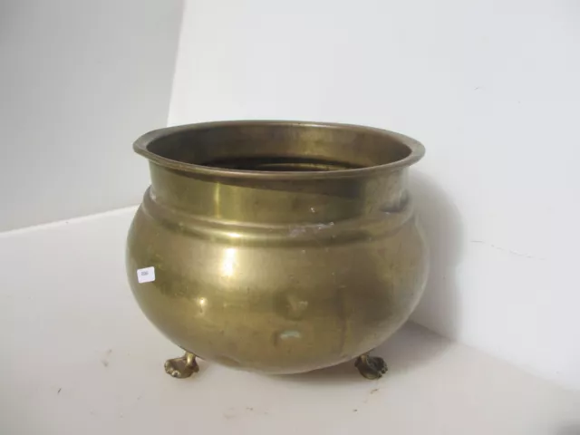 Vintage Brass Trough Tub Planter Plant Pot Old Urn Antique 10"W