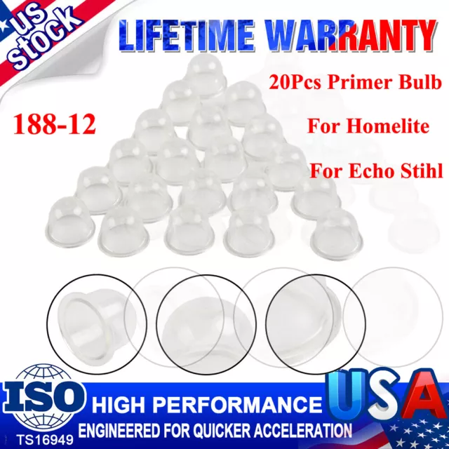 20PCS Fuel Pump Carburetor Primer Bulbs For Poulan Echo Shindaiwa WALBRO #188-12