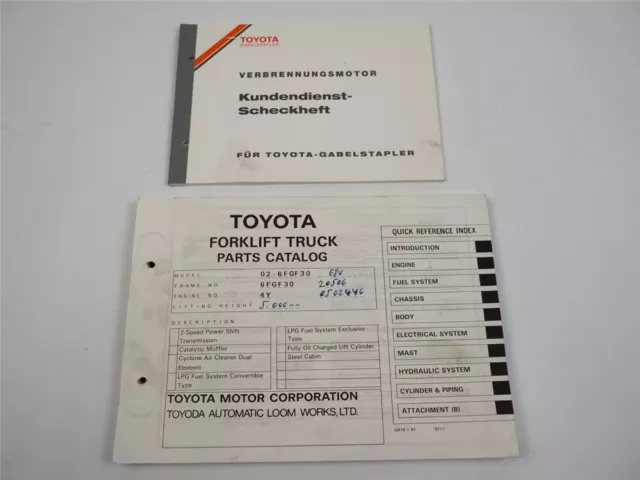 Toyota 02-6FGF30 carrello elevatore catalogo parti camion elenco ricambi 1997