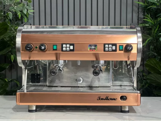 San Marino Lisa 2 Group Brass Stainless Espresso Coffee Machine Commercial Cafe 2