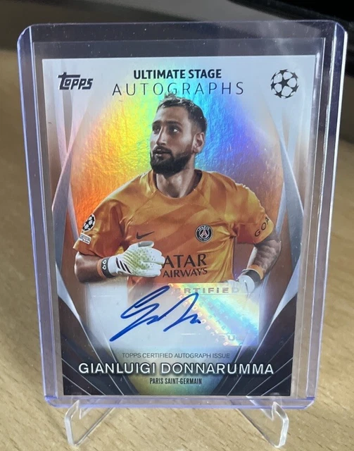 Carte TOPPS EXHIBITION Donnarumma AUTO PATCH /10 GOLD - PSG 2024-25 (Near Mint)