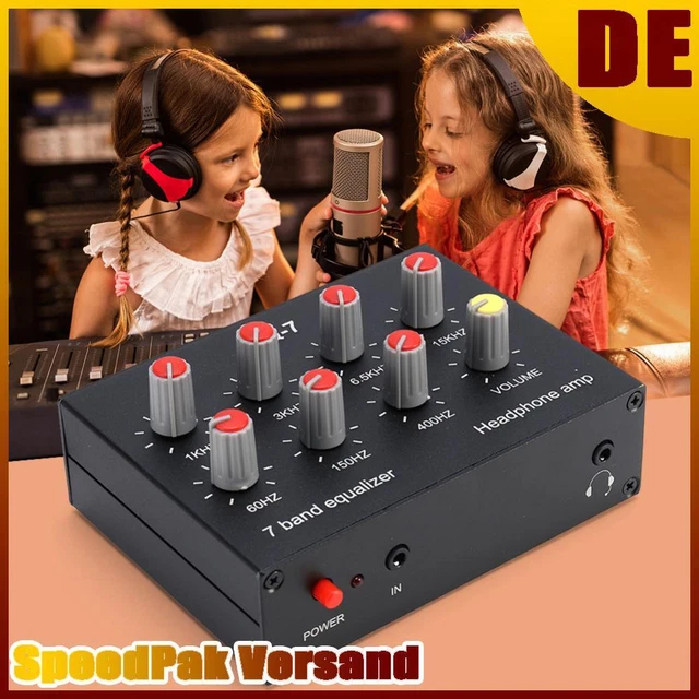 Equalizzatore Audio Digitale A 7 Bande ±12dB Con Preamplificatore – Alimentazione 5-12V, Doppio Canale, Lega Alluminio Per Cuffie E Auto