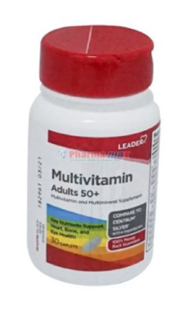 Multivitamínico Leader 2 piezas adultos 50+ 30 cápsulas 096295128383