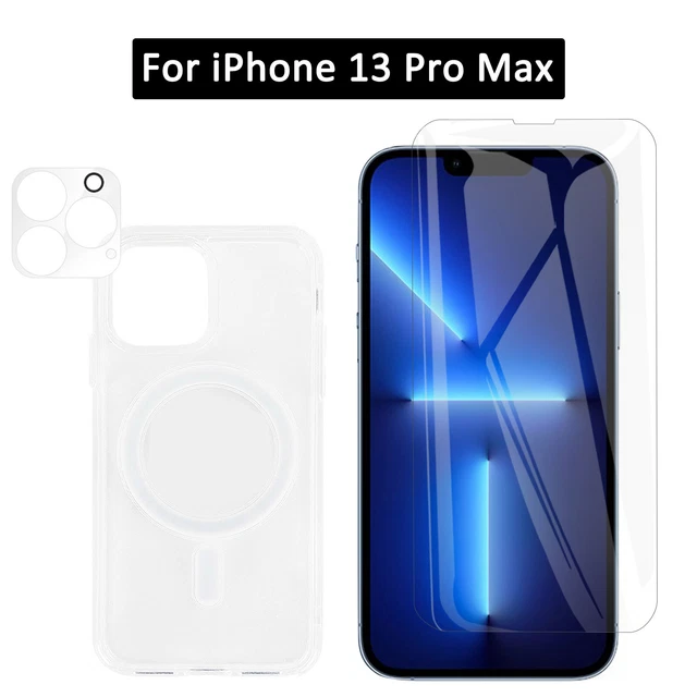 For iPhone 14 13 12 Pro Max Clear Case Mag Safe Magnetic Cover &Screen Protector