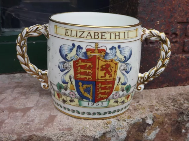 1953 Coronation Queen Elizabeth large Foley China Loving Cup Stunning Design