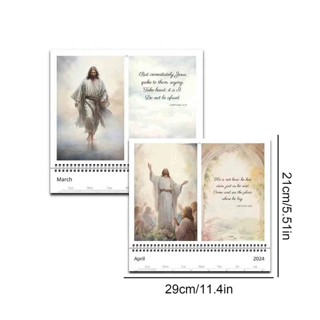 2024 JESUS CHRIST Calendars 2024 Christian Faith Jesus Monthly Wall