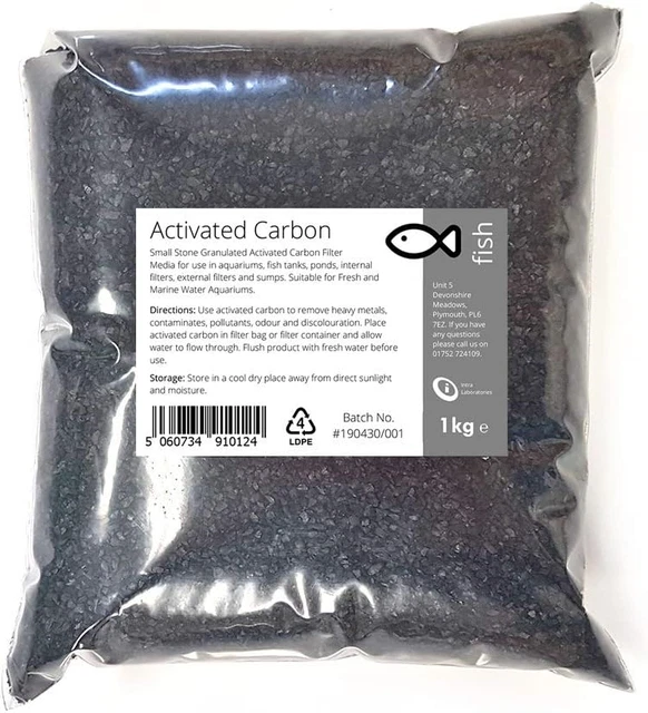 Intralabs Activated Carbon 1kg - Small Charcoal Granules Fish Tank Filter Media