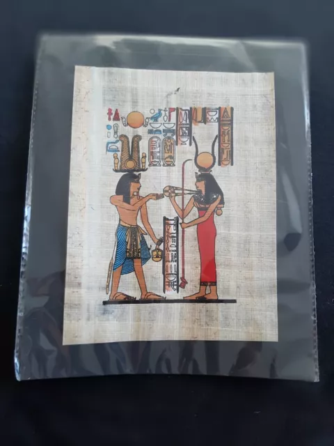 Ägyptisches Bild echtes Papyrus A5 Hieroglyphen Pharao Göttin Pharaoh