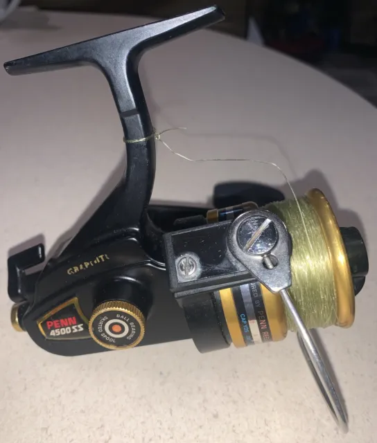 PENN 4500SS GRAPHITE Spinning Reel 4.6:1 Made In USA Black Gold