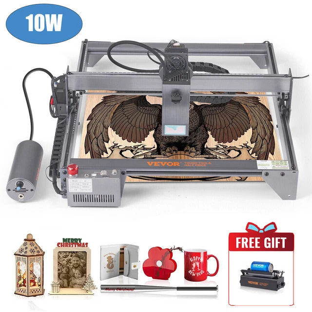 Graveur Laser Bois Métal Et Verre VEVOR MACHINE À Graver Laser Graveur Laser 10 W Rouleau Rotatif Points Machine A Graver Laser