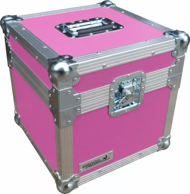 Flight Case Swan 12" Single LP 100 Vinyl Record Box (Pink Rigid PVC)