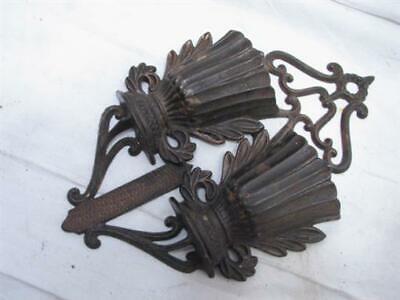 Antique 1867 Pat Cast Iron Match Safe Holder Double Basket Ornate Fireplace Tool