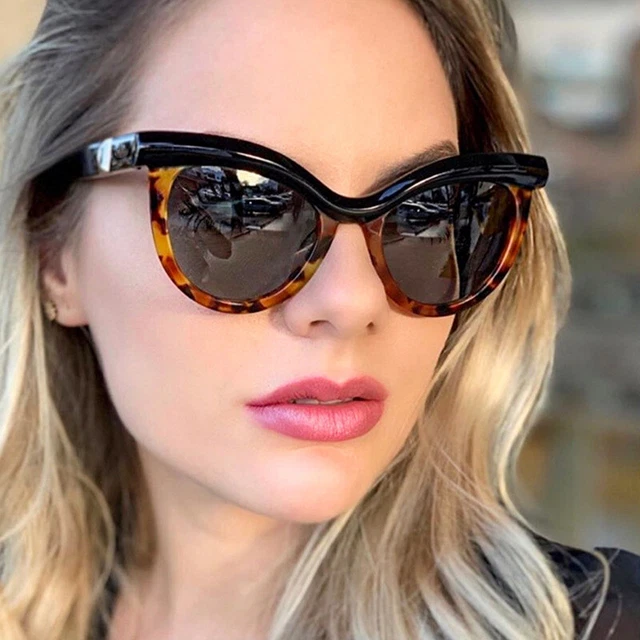 Occhiali da sole Donna Cat EYE HD Guida Notturna Visione Colorati Leopardati Retro