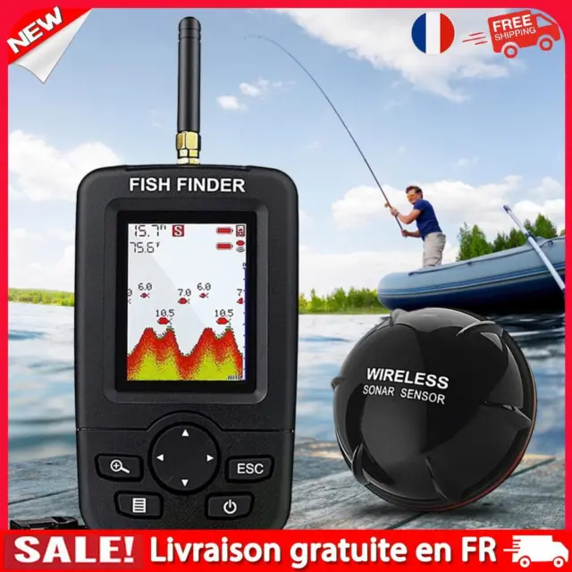 Handheld Wireless 45m/147ft Sonar Fishing Alert Finder for Ice Fishing Sea