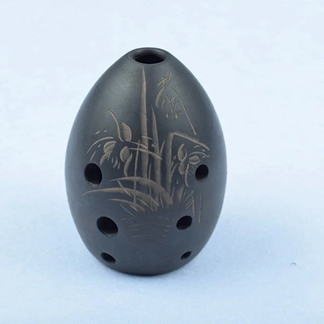 Ocarina céramique noire Xun peinte à la main un cadeau parfait pour les amateu