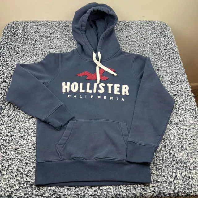 Hollister Hooded Sweatshirt Womens Extra Small Blue Hoodie Pullover Casual