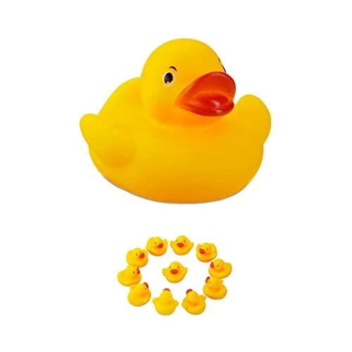 Relaxdays Canard de bain 5cm lot de 12 Jouet de baignoire caoutchouc petits e...