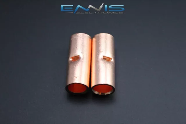 2 Gauge Copper Butt Connector 2 Pk Crimp Terminal Awg Battery Splice Cur2